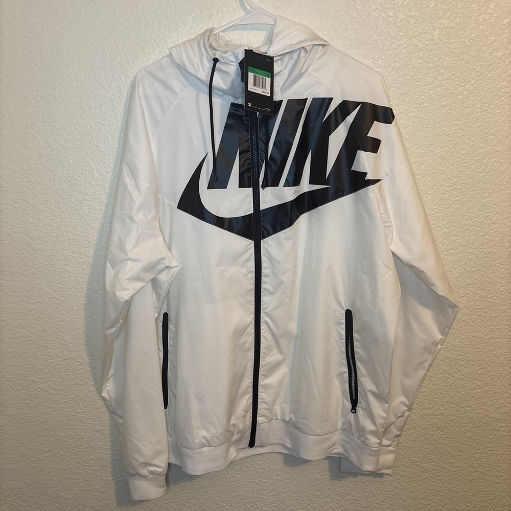 NWT Nike‎ Vintage Rare Windrunner Glanz GX1 Windbreaker Jacket White Black Nylon